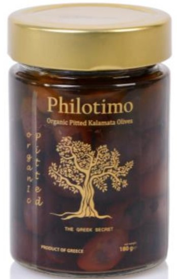 Oliven schwarz ohne Kern "Kalamata" 180g ATG Philotimo