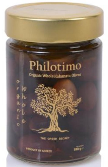 Oliven schwarz mit Kern "Kalamata" 180g ATG Philotimo