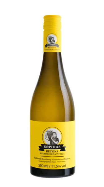 Retsina Sophia Weiß - geharzter Wein 500ml Cavino