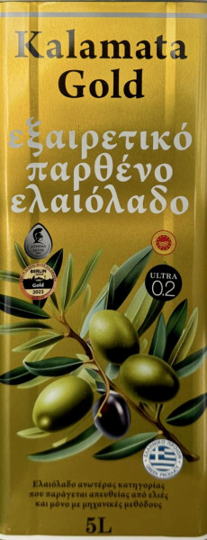 Natives Olivenöl Extra aus Kalamata "GOLD" 5L Metall-Kanister
